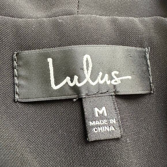 Lulu's Miss Punctuality black lightweight open-front blazer size M - Picture 6 of 9